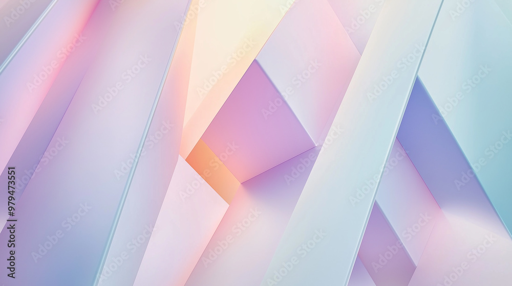 Leinwandbilder Abstract modern architecture creating a colorful geometric pattern with light and shadow