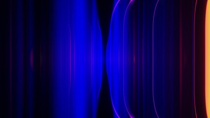 Abstract Neon Light Waves with Blue and Green Gradient on Dark Background