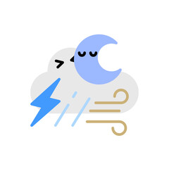 night cloud light windy rain  