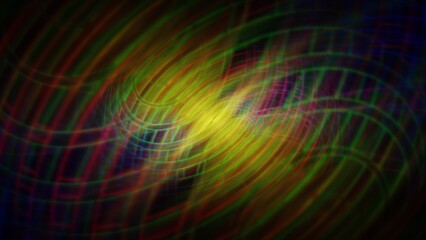 Abstract Colorful Neon Concentric Circles on Dark Background