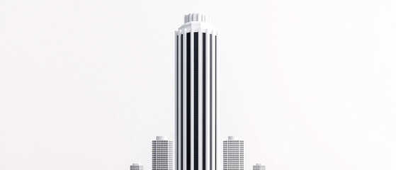 Fototapeta premium A striking modern skyscraper with a sleek design, showcasing architectural beauty