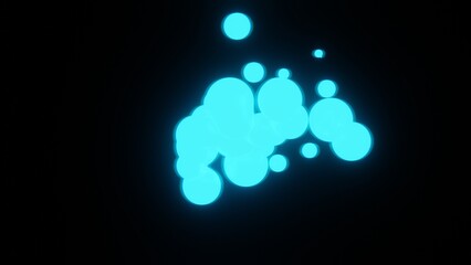 Neon Light Wave on Black Background