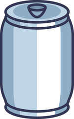 Illustration of a closed aluminum can, representing beverage packaging and recycling.