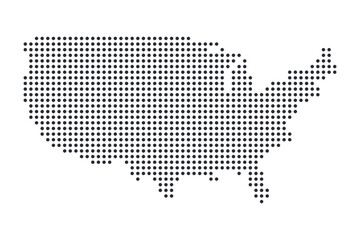 Dotted United States of America Map Isolated Element