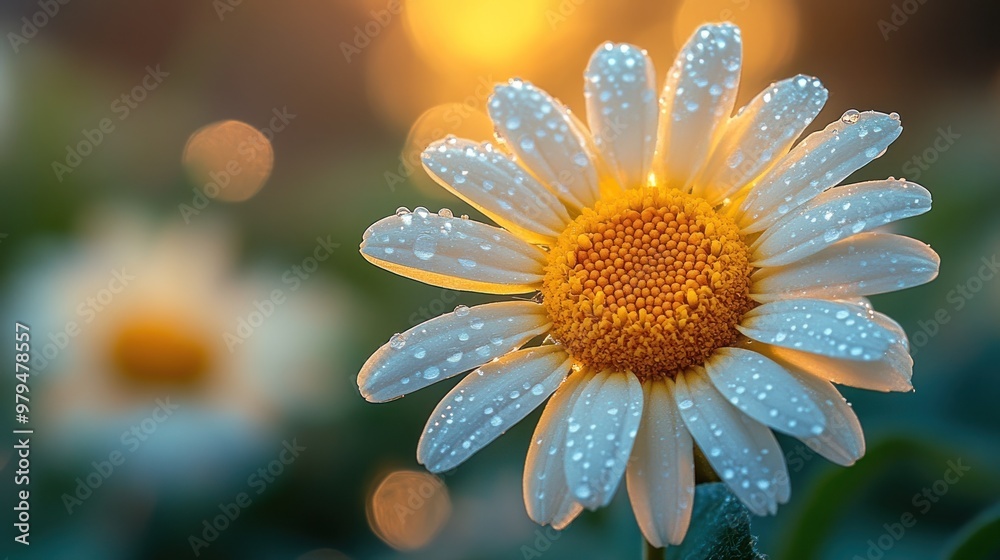 Canvas Prints dew drops on daisy