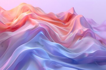 Obraz premium Abstract wave-like formations in soft pastel colors creating a serene landscape effect.