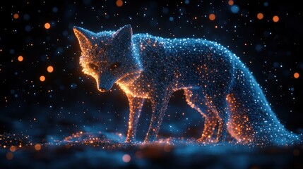 Digital Fox in the Night