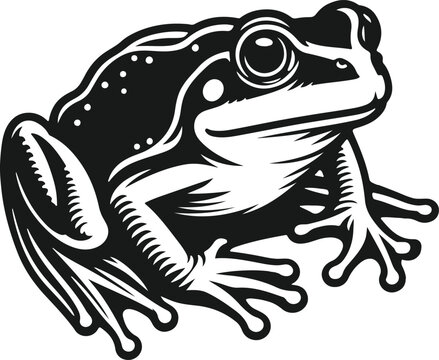 recommend clip art: Bullfrog silhouette design vector art illustration