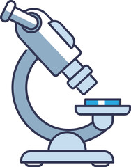 Vector illustration of a microscope, symbolizing scientific research and discovery.