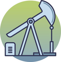 Illustration of an oil pump jack, symbolizing oil extraction and energy production.