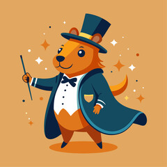 illustration of a person with hat. funny cartoon wizard. funny cartoon wizard