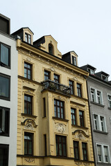Residential building in Munich, old building and new building next to each other