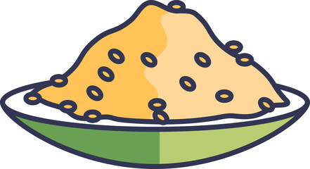 Illustration of a bowl filled with cooked quinoa, highlighting its nutritious and wholesome nature.