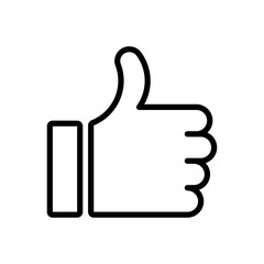 Outline thumb up. Like symbol