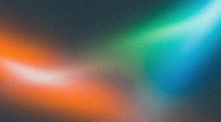 Grainy gradient background blue green magenta black abstract glowing neon color wave black backdrop, noise texture banner poster header design, banner