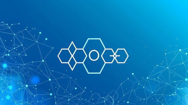 illustrations of an oxygen O2 molecule icon formula in blue gradient background, Generative AI illustrations. 