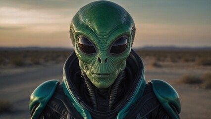 Fototapeta premium Otherworldly sighting of an alien spacecraft making a memorable appearance in the darkened sky
