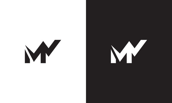 MW logo, monogram unique logo, black and white logo, premium elegant logo, letter MW Vector
