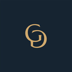 Initial GD logo design template vector illustration in line art style. Simple vector logo brand for apparel, fashion, boutique, business and company