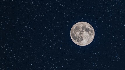 Fototapeta premium Full Moon Over Calm Sea