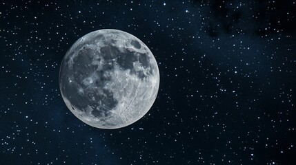 Fototapeta premium Full Moon Over Calm Sea