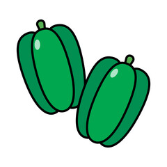 Bell pepper icon. Green pepper icon. Vector.