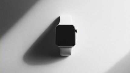 Fototapeta premium Modern Smartwatch with White Strap in Minimalist Setting