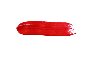 Red brush isolated with transparent image.