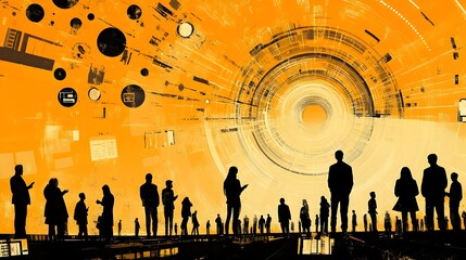 Fototapeta premium Futuristic Sci-Fi Portal to Technological and Innovation