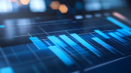 Digital Financial Data Analytics with Colorful Charts and Graphs
