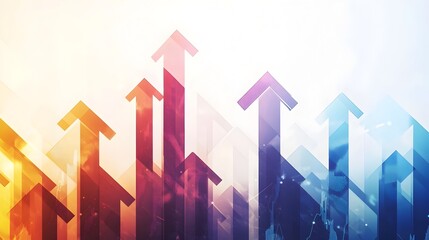 Upward Arrows Symbolizing Growth,Success and in Business and Career