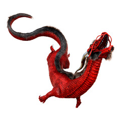 Obraz premium 3D Rendering Eastern Dragon on White