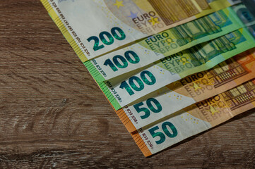 Bundled euro banknotes with selective focus 1