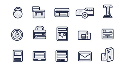 Payment wallet line icons. Set of Accept money transfer, Pay with Phone and Credit card by mail icons. Online payment, Dollar exchange and Fast money send. Private pay, Cash and Wallet. Vector

