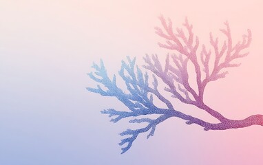 Obraz premium Eco-Friendly Minimalist Coral Branch Graphic on Gradient Background for Environmental Conservation Concept