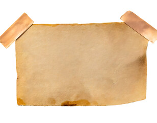 note paper piece label vintage grunge tape label ripped tag on a white isolated background. Generative AI.