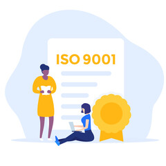 ISO 9001 certificate with women, png
