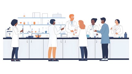 Diverse Team of Scientists Working in a Laboratory
