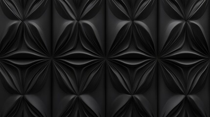 Fototapeta premium An intricate dark decorative wallpaper with a 3D Rococo pattern.