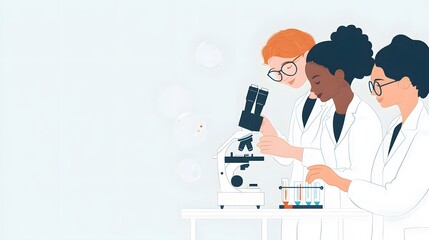 Three Scientists Working Together in a Laboratory