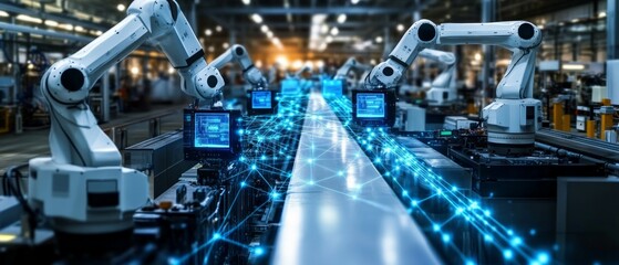 Fototapeta premium Symphony of Automation, Artificial Intelligence and Automation