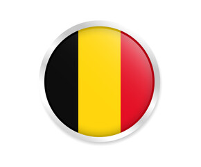 Flag of Belgium. Round flag. Flag icon. Circle flag icon logo vector illustration EPS