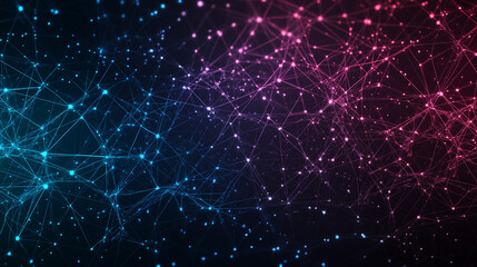 Obraz premium A blue and pink line of dots that are connected to each other