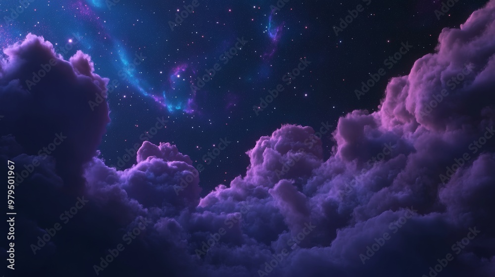 Wall mural a brilliant starfield background accompanied by a starry outer space background texture in the depth