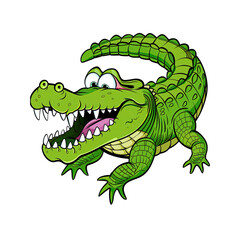 Obraz premium Cartoon Crocodile With Big Teeth