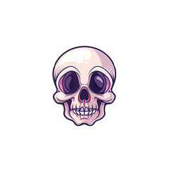 Fototapeta premium Cartoon Skull with Big Eyes