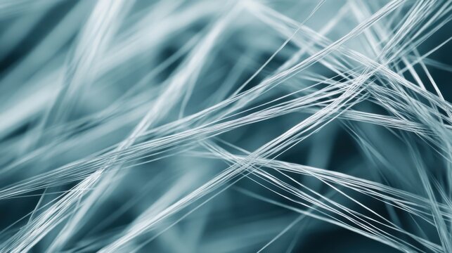 Close-up of intertwining fiberglass threads creating a textured abstract pattern