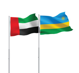 UAE,Rwanda flags together on pole