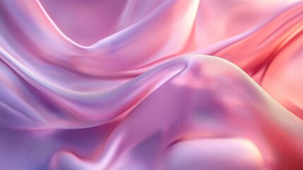 Obraz premium Close-up of silky pink and purple fabric in gentle waves
