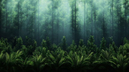 Obraz premium A forest with trees and bushes